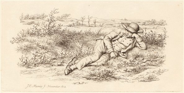 Landschap met rustende man, objectnr A 12594