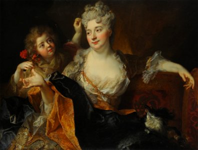 Retrato de Marguerite-Elisabeth Forest de Largilliere y su hijo Nicolás - Nicolas de Largillière