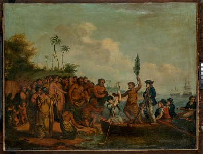 Landing of Captain Cook at Middleburg, Friendly Islands RMG L9753