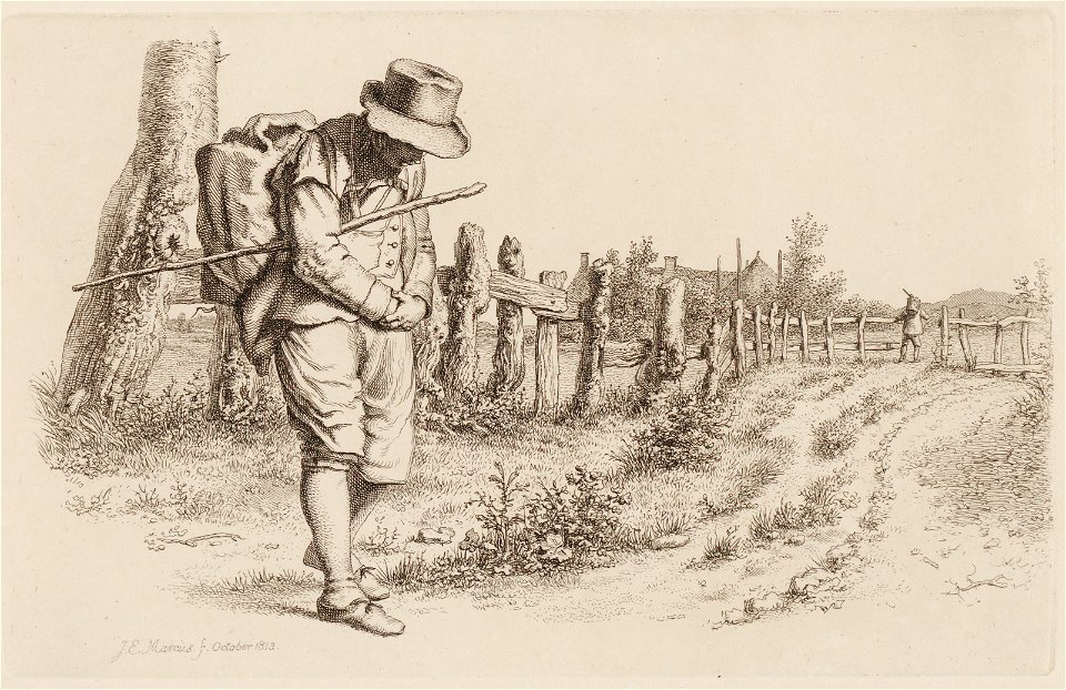 Landschap met hekwerk, objectnr A 12658