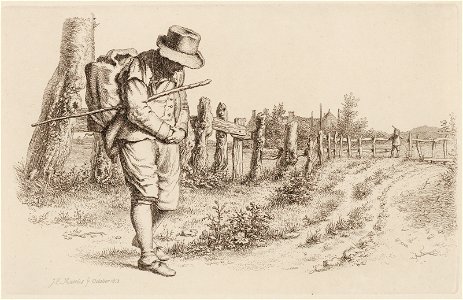 Landschap met hekwerk, objectnr A 12658