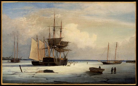 Fitz Henry Lane - Ships in Ice off Ten Pound Island, Gloucester - 48.447 - Museum of Fine Arts