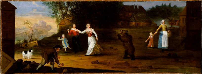 Landskap med dansande björn (Drottning Ulrika Eleonora d.ä.) - Nationalmuseum - 15869