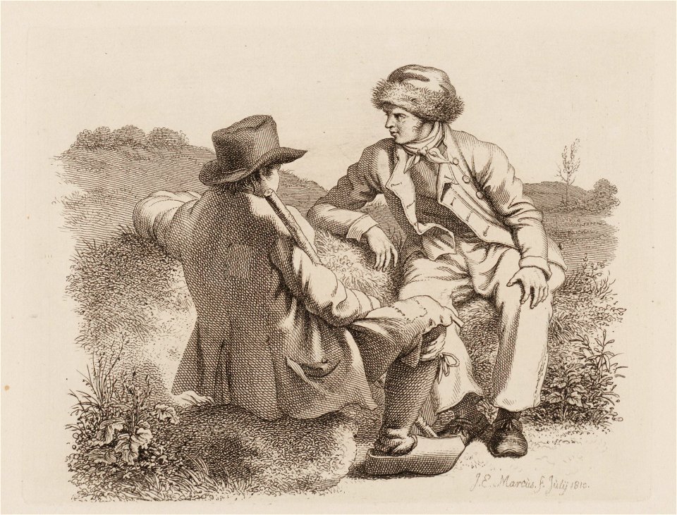 Landschap met twee mannen, objectnr A 12554