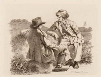 Landschap met twee mannen, objectnr A 12554