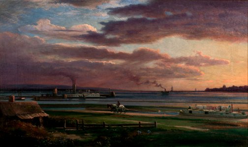 Lars Gustaf Sellstedt - Buffalo Harbor from the Foot of Porter Avenue - 1878-1.1 - Albright–Knox Art Gallery