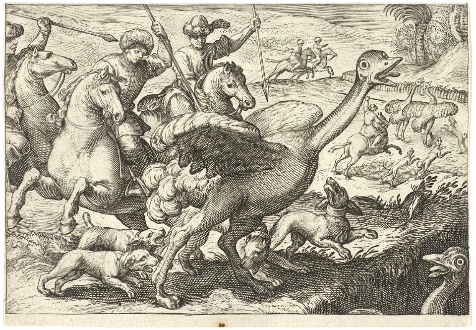 Landschap met struisvogeljacht