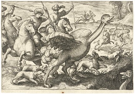 Landschap met struisvogeljacht
