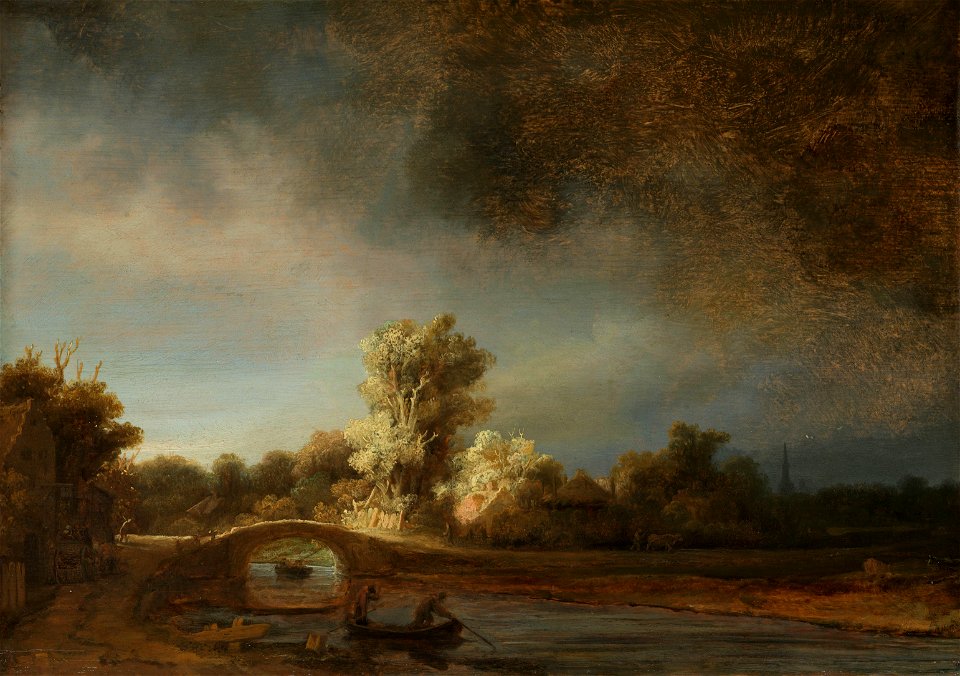 Landschap met stenen brug Rijksmuseum SK-A-1935