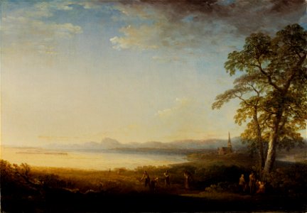 Landskap vid Mora kyrka (Carl Johan Fahlcrantz) - Nationalmuseum - 74445