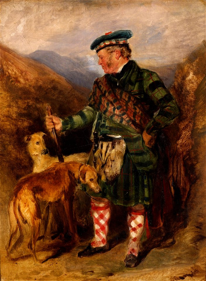 A Ghillie on the Estate of the 4th Duke of Atholl attributed to Edwin Henry Landseer