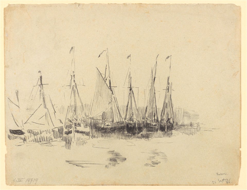 Les barques, drawing by James Ensor, Prints Department, Royal Library of Belgium, S. IV 14719