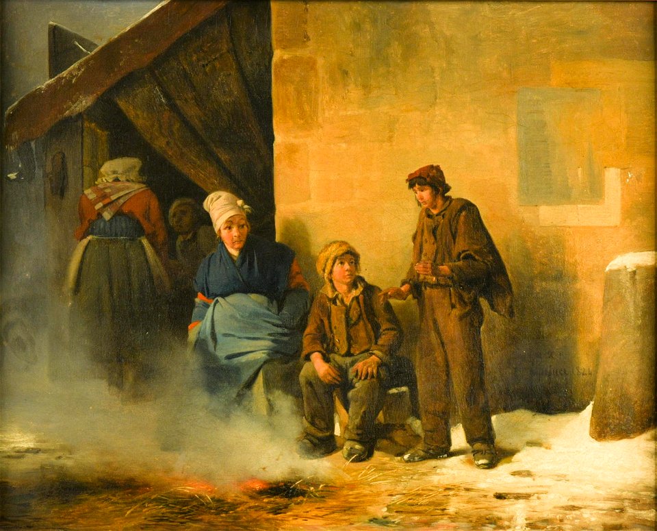 Leprince--peasant by a fire 1824