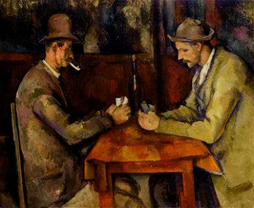 Les Joueurs de cartes, par Paul Cézanne. Free illustration for personal and commercial use.