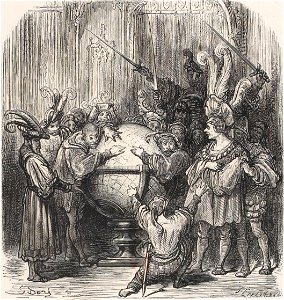 Les conseillers de Pichrocole l'invitent à conquérir le monde - Gargantua, Chapitre 33, illustré par Gustave Doré, 1873
