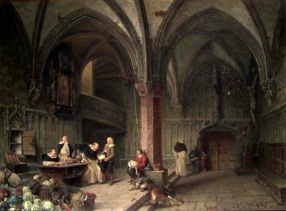 Vincent Stoltenberg Lerche - Farmers paying their Tithes in a Dominican Convent - NG.M.00261 - National Museum of Art, Architecture and Design