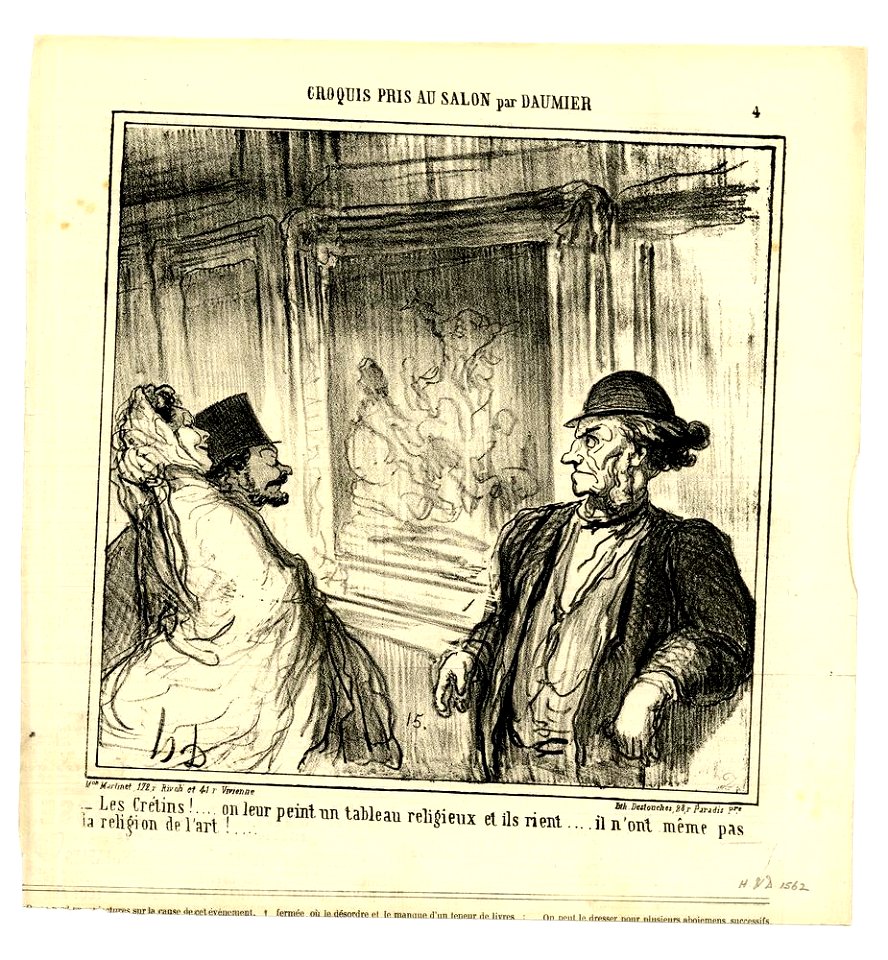 Les crétins! on leur peint un tableau religieux et ils rient... (Idiots! You paint a religious scene and they laugh....) (BM 1939,0602.72)