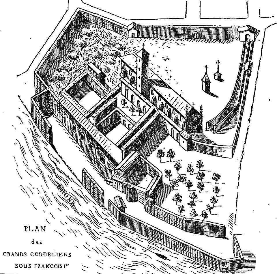 Les anciens couvents de Lyon - 341 - Plan Cordeliers