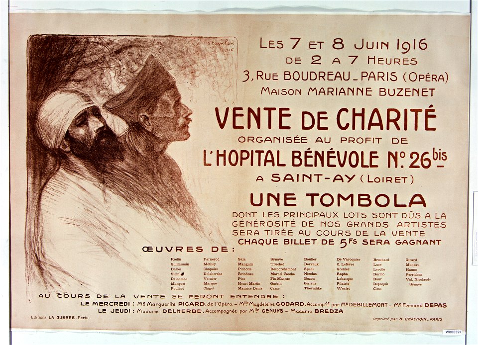 Les 7 et 8 juin 1916 - Vente de charité à Saint-Ay (Loiret)