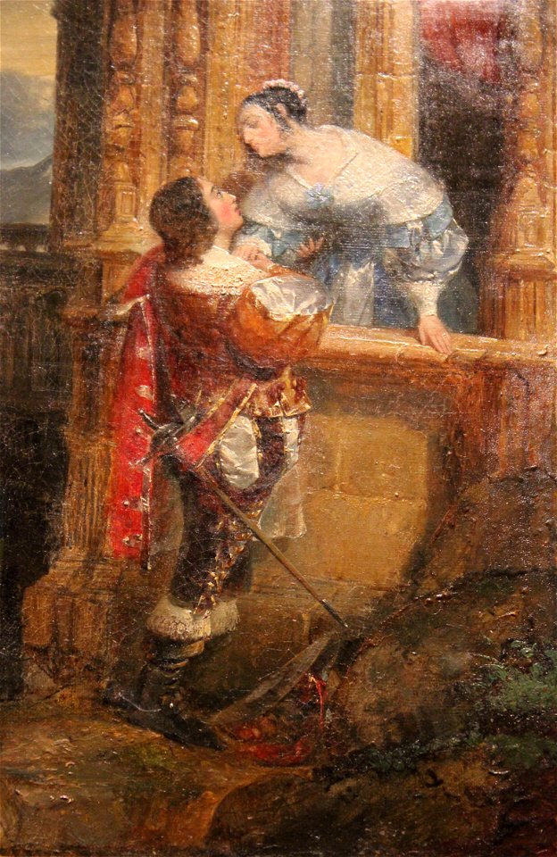 Les adieux de Cinq-Mars à Marie d'Entraigues ou le Baiser du départ by Claudius Jacquand - détail