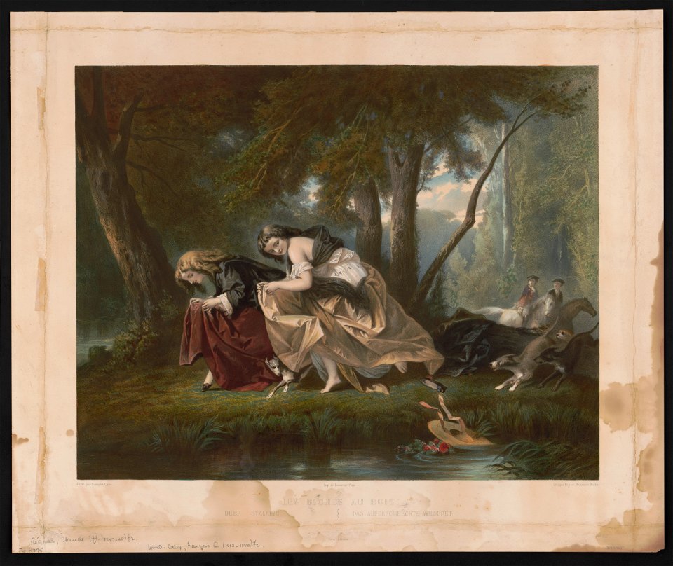 Les biches au bois - peint par Compte-Calix ; lith. par Regnier, Bettannier, Morlon. LCCN2015647811