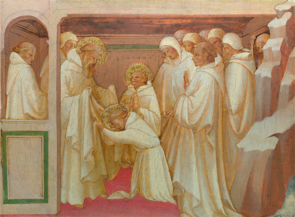 Lorenzo Monaco, Saint Benedict admitting Saints into the Order, 1409, London NG