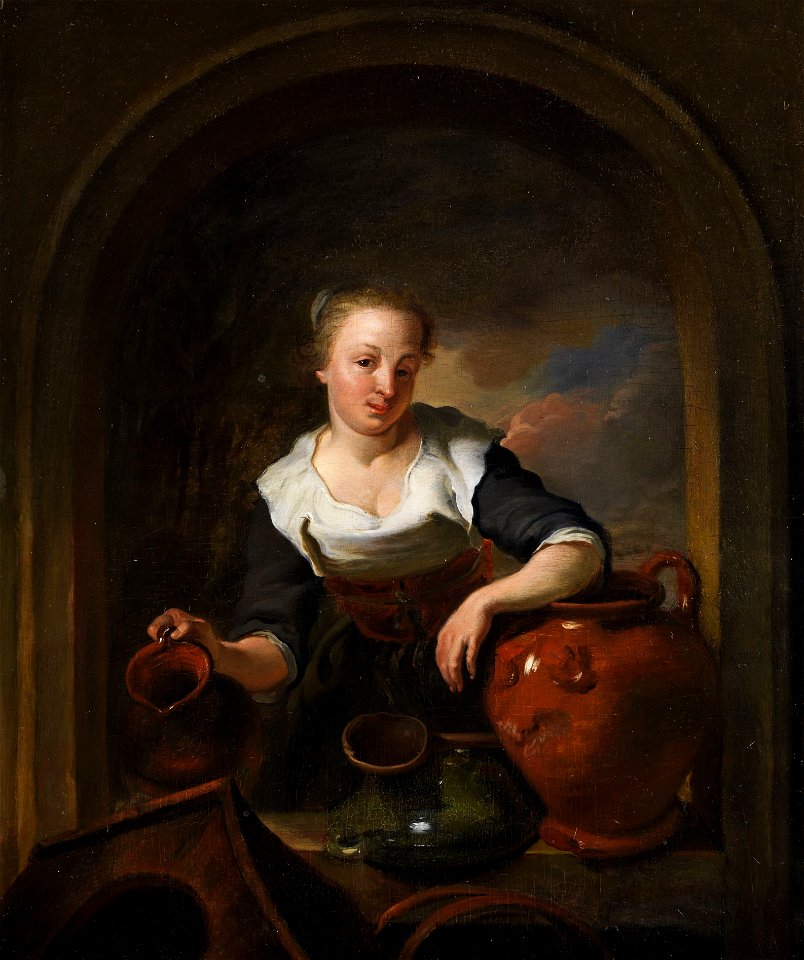 Louis de Moni (attr) Mädchen mit Krügen
