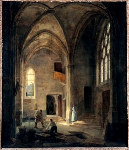 Louis Courtin - Vue intérieure de l'église Saint-Benoît-le-Bestouné , la chapelle Saint-Pierre ou de la Tournelle - P2533 - Musée Carnavalet