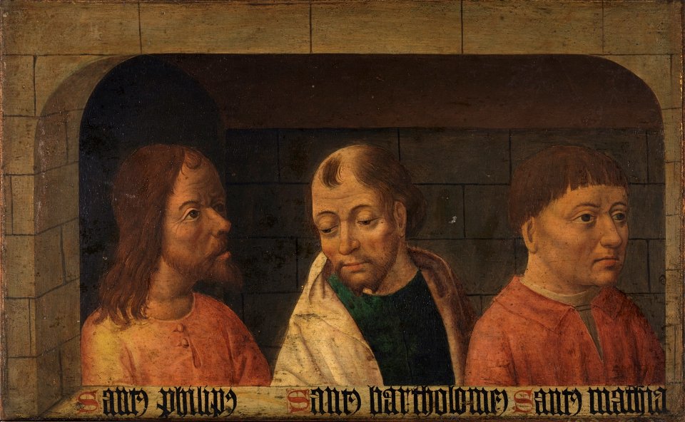 Los Apóstoles Felipe, Bartolomé, y Matías, del Maestro de la Colección Pacully (Museo del Prado)