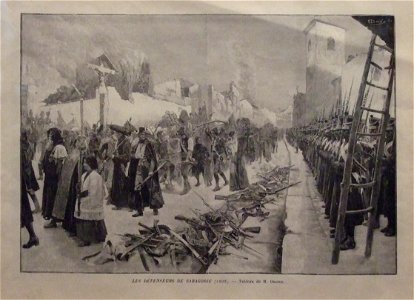 Los defensores de Zaragoza saliendo