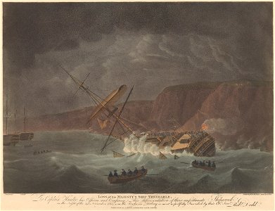 Loss of His Majesty's Ship Venerable - Shipwreck on the Night of the 24th November 1804 on the Rocks in Torbay RMG PY0741
