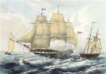 Lossy-page1-1248px-H.M. Ship Pique 36 Guns Sailing out of Portsmouth Harbour to Spithead, Septr 10th 1837 RMG PW8066 (cropped)