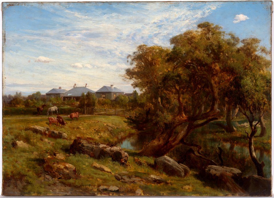 Louis Buvelot - Terrinallum House and Emu Creek from near the lower garden gate - Google Art Project