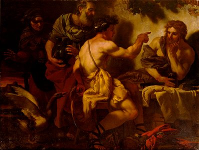 Johann Carl Loth - Jupiter and Mercury at Philemon and Baucis - WGA13646. Free illustration for personal and commercial use.