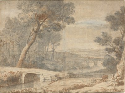 Claude Lorrain (suiveur de) - Le Repos pendant la fuite en Égypte (fin XVIIe siècle)