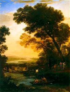 Claude Lorrain - Ideal Landscape with the Flight into Egypt - WGA05008. Free illustration for personal and commercial use.