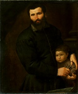 Lotto - Portrait of the Surgeon Gian Giacomo Bonamigo with His Son Giovanni Antonio, 1544, Cat. 196