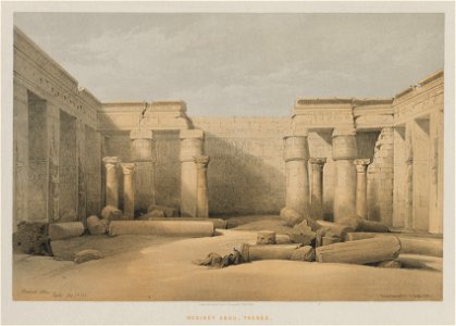 Louis Haghe (British, 1806-1885), F.G.Moon, 20 Threadneedle Street, London, David Roberts (British, 1796-1864) - Egypt and Nubia, Volume II, Medinet Abou, Thebes - 2012.173 - Cleveland Museum of Art