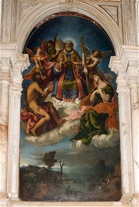 Lotto L. sec. XVI, San Nicola con San Giovanni Battista e Santa Lucia, Venezia
