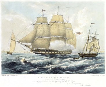 Lossy-page1-1248px-H.M. Ship Pique 36 Guns Sailing out of Portsmouth Harbour to Spithead, Septr 10th 1837 RMG PW8066