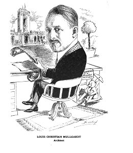Louis Christian Mullgardt, Architect. Caricature