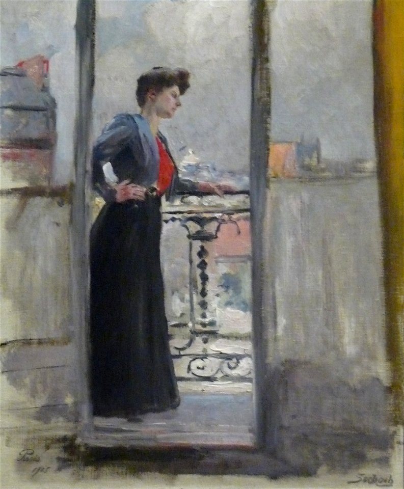 Lothar von Seebach-Femme à son balcon