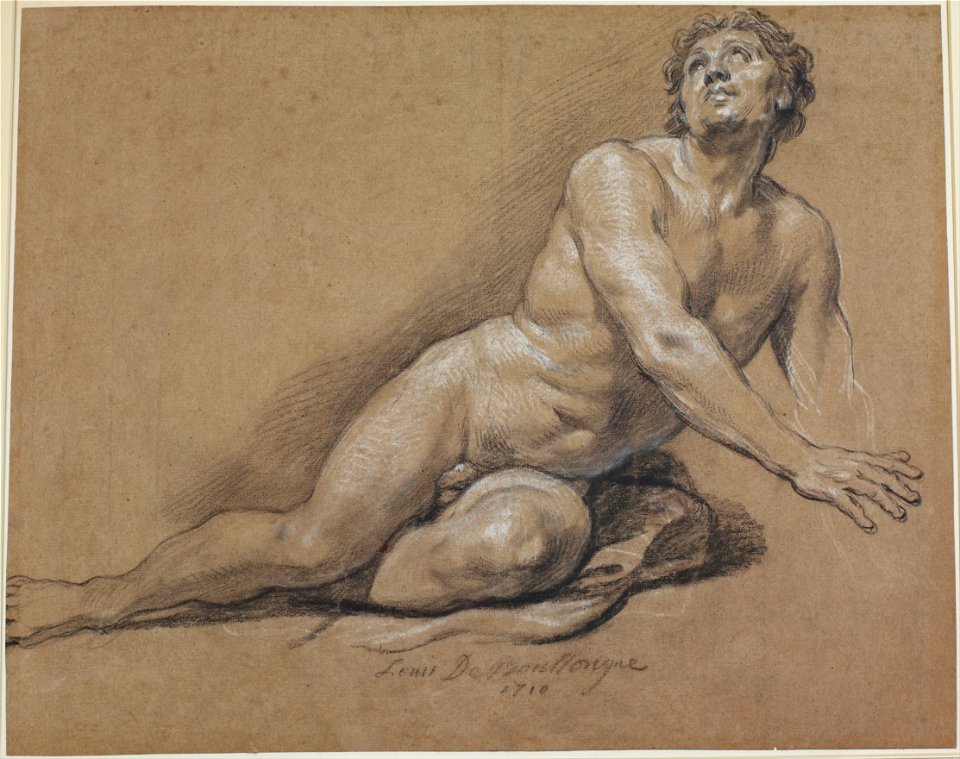 Louis Boullongne the younger - Reclining Male Nude - Google Art Project