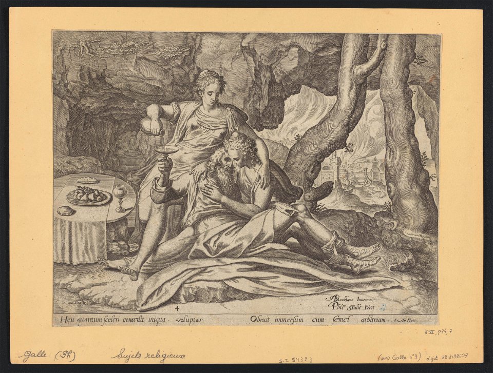 Lot And His Daughters ca.1571 print by Anthonie Blocklandt van Montfoort, S.I 54323, Prints Department, Royal Library of Belgium