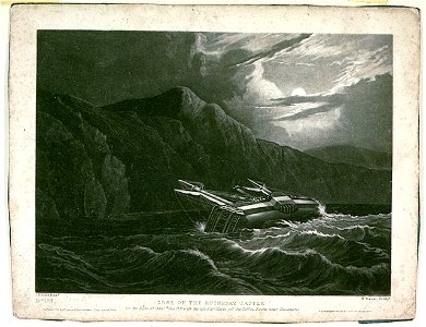 Loss of the Rothesay Castle On the Night of the 17th Aug 1831, with the loss of 100 lives off the Puffin Rocks near Beaumaris RMG PU6645