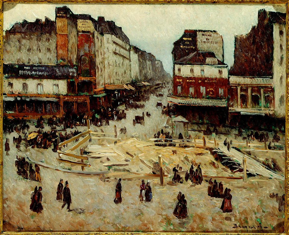 Louis Braquaval - Le boulevard de Rochechouart et la rue de Clignancourt (travaux du métropolitain) - P30 - Musée Carnavalet