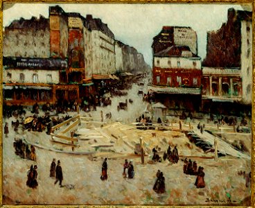 Louis Braquaval - Le boulevard de Rochechouart et la rue de Clignancourt (travaux du métropolitain) - P30 - Musée Carnavalet