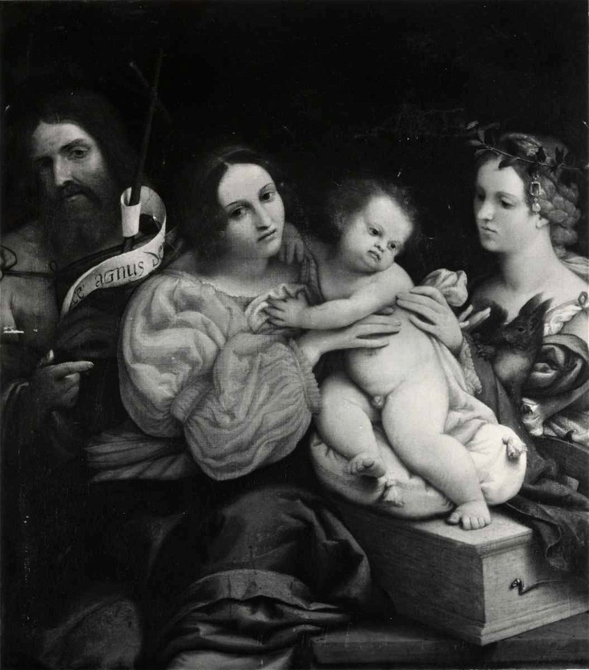 Lotto - Madonna con Bambino tra san Giovanni Battista e santa Caterina d'Alessandria, 1522, Collezione Palma Camozzi Vertova