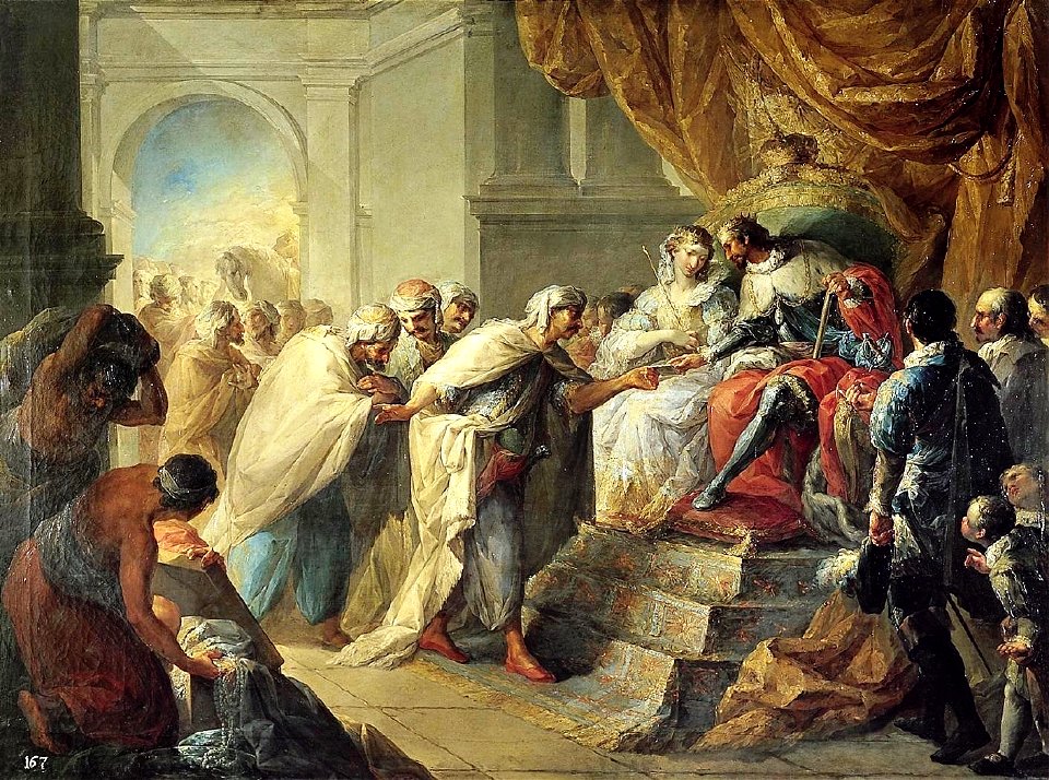 Los Reyes Católicos recibiendo la embajada del rey de Fez (Real Academia de Bellas Artes de San Fernando)