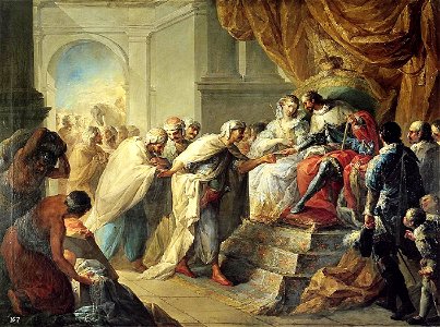Los Reyes Católicos recibiendo la embajada del rey de Fez (Real Academia de Bellas Artes de San Fernando)